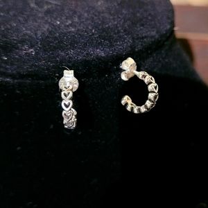 Heart hoop earrings .925 sterling silver
